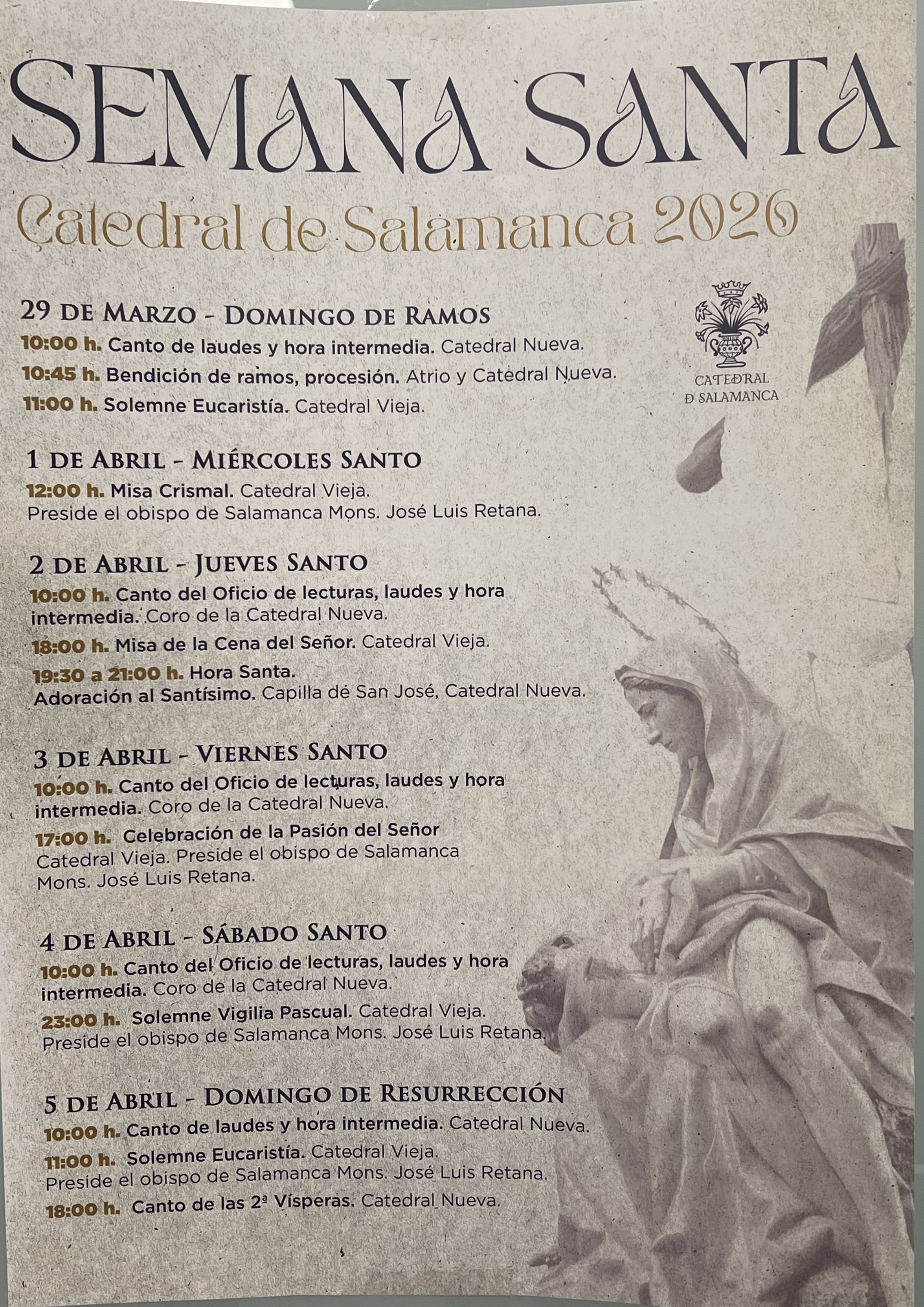 actos cuaresmales semana santa 2026 salamanca